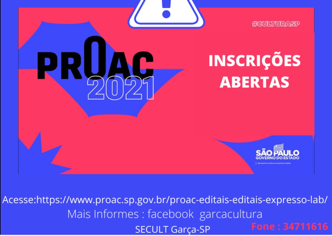 Estão abertas as inscrições para os editais do ProAc Expresso Lei Aldir