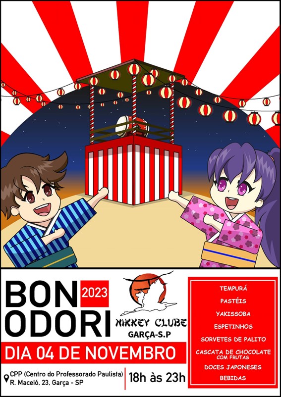 Sábado é dia de Bon Odori e comidas típicas japonesas no CPP de Garça