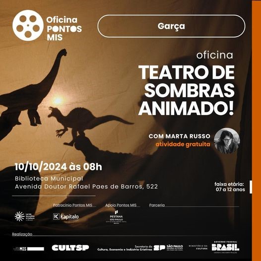 Pontos MIS: Biblioteca terá oficina gratuita de teatro de sombras animado