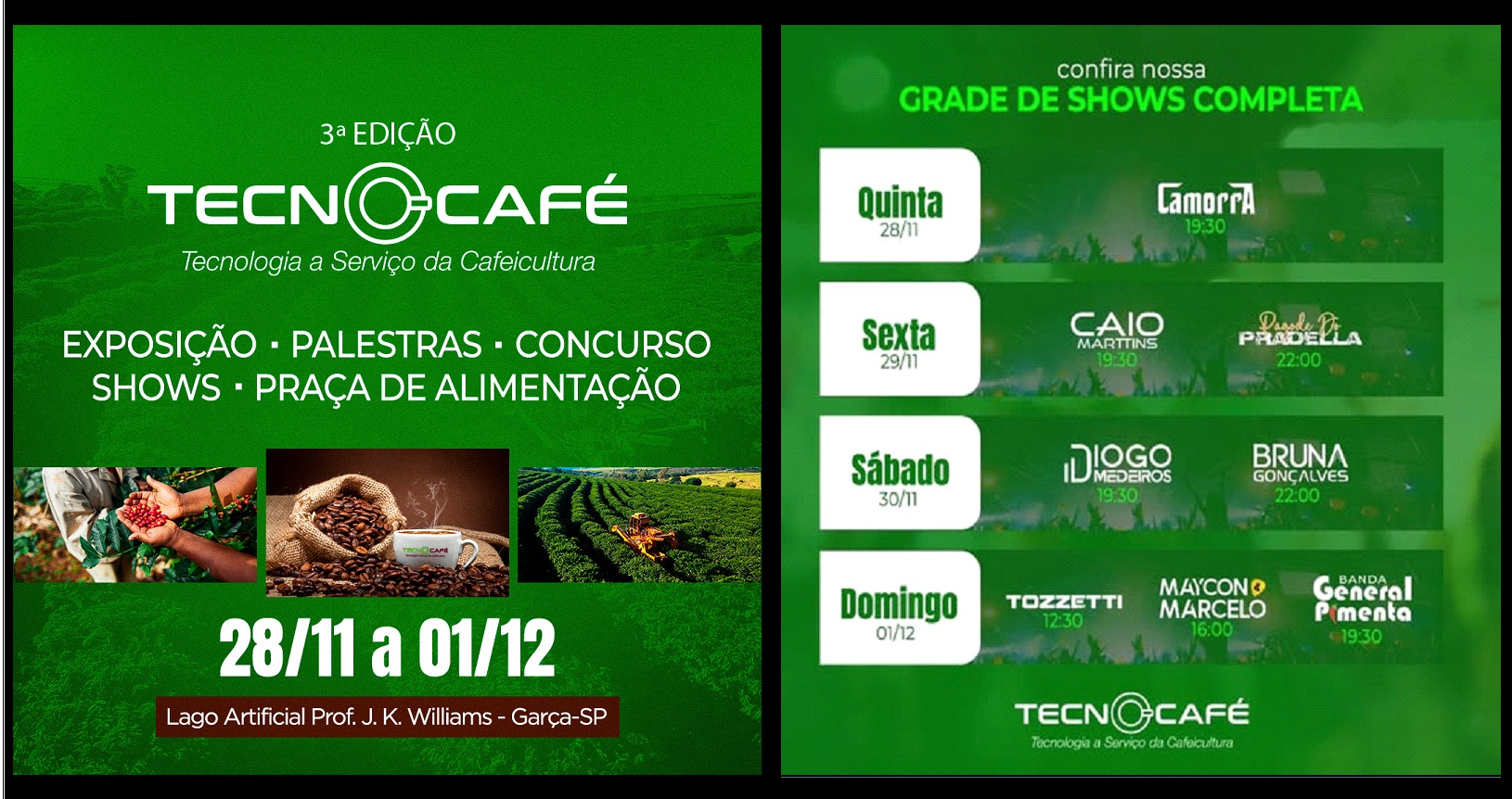 3.ª Edição da Feira Regional de Tecnologia Cafeeira – TecnoCafé começa amanhã no Lago Artificial 