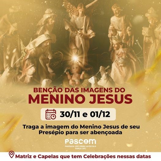 Paróquia realiza amanhã e domingo “Benção especial da imagens do Menino Jesus”