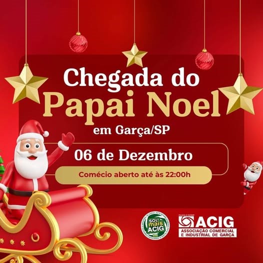 O Papai Noel está chegando: o encontro está marcado para sexta-feira, 6