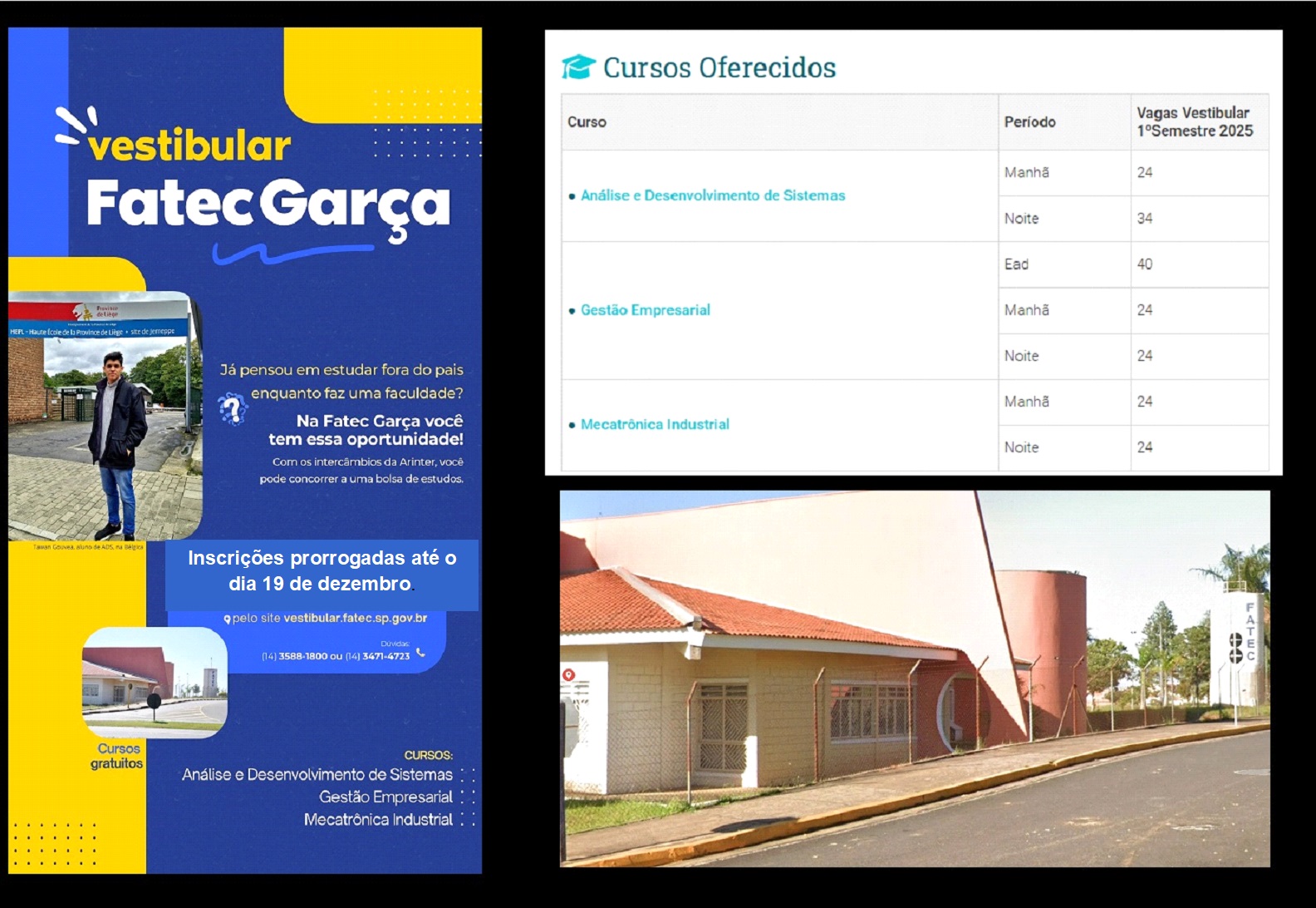 Fatec prorroga inscrições para dia 19 de dezembro: em Garça são 194 vagas distribuídas em três cursos