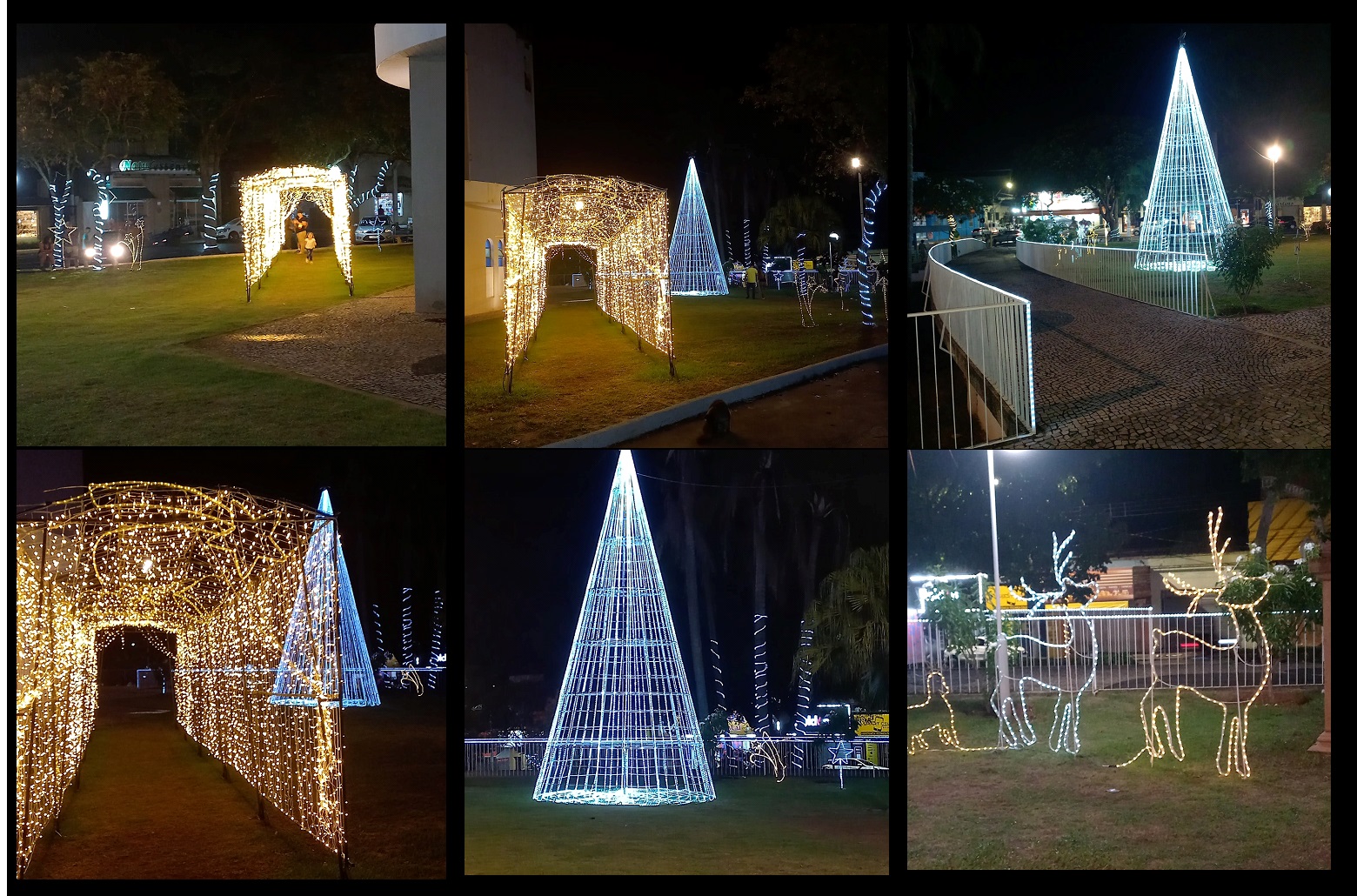 Decoração de Natal Praça da Matriz atrai público: trabalho foi feito pela ACIG 