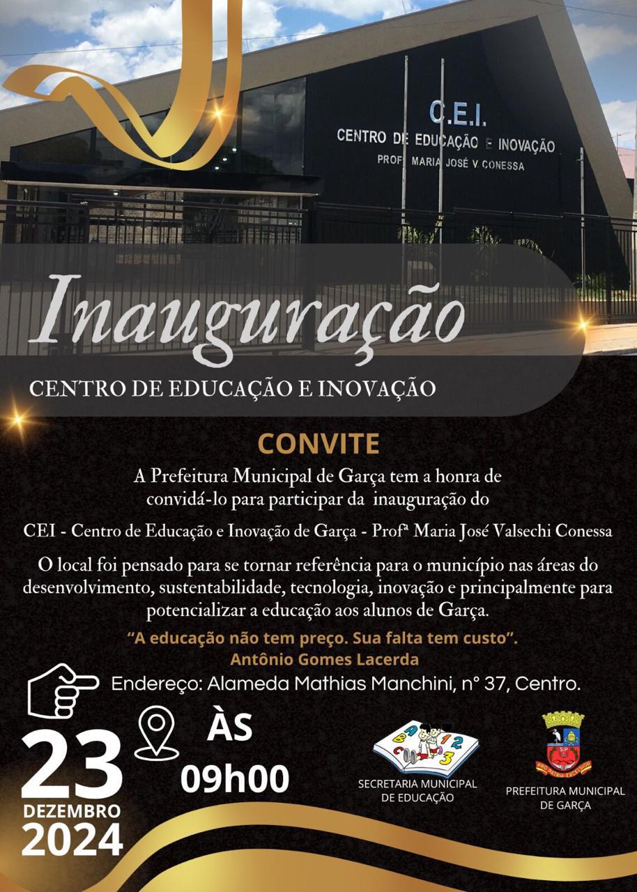  Prefeitura inaugura Centro de Educação e Inovação na próxima segunda-feira, 23