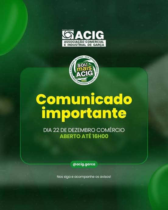 Comércio garcense ficará aberto, domingo, até às 16 horas