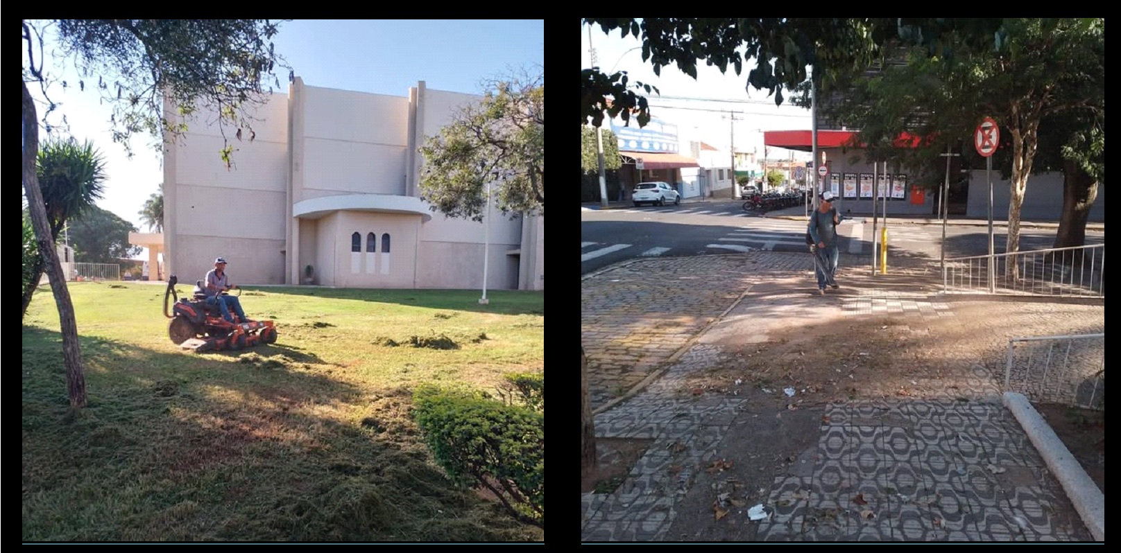 Prefeitura Municipal realiza limpeza na Praça da Matriz